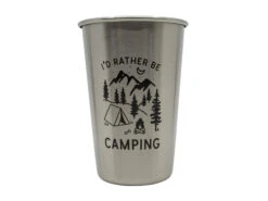 Magic Pine Outfitters I'd Rather Be Camping Stainless Steel Pint Cup