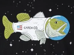 Space Bass T-shirt -Fishing Gear Store catchco black spacebasstshirt detail 50 01 cco 10011