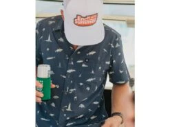 Badfish Cuttyhunk Short Sleeve Button Up Shirt -Fishing Gear Store cuttyhunk lifestyle 2