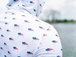 Googan Squad Hooded Long-Sleeve -Fishing Gear Store googansquad americanflagklutch squadtechhoodie detailshot 51 10 ggs 10011a