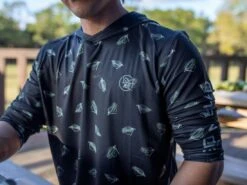 Googan Squad Hooded Long-Sleeve W/ Sleeve Print -Fishing Gear Store googansquad tossedjighoodedl s black lifestyle 51 10 hoo 10010t