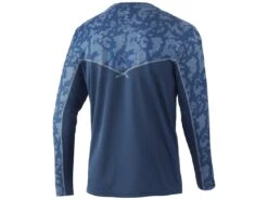 HUK Icon X Running Lakes Long Sleeve Shirt -Fishing Gear Store huk iconxrunninglakesls titaniumblue back 51 10 huk 10001