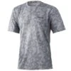 HUK Icon X Running Lakes Short Sleeve Shirt -Fishing Gear Store huk iconxrunninglakesss overcastgrey front 51 01 huk 10000 5