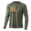 HUK Reflection Pursuit Long Sleeve Shirt -Fishing Gear Store huk moss reflectionpursuitls front 51 10 huk 10011m