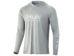 HUK Vented Pursuit Hoodie -Fishing Gear Store huk ventedpursuithoodie overcastgrey front 51 99 huk 10004
