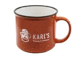 Karl's Campfire Mug -Fishing Gear Store karls orangespeckled campfiremug 75 06 krl 10008b