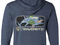 Favorite Fishing Simmer Tri-Blend Hoodie -Fishing Gear Store simmer tuna nvy frst bk detail