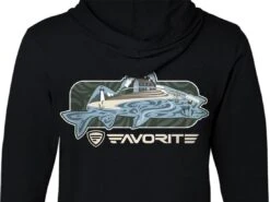 Favorite Fishing Simmer Tri-Blend Hoodie -Fishing Gear Store simmer walley blk bk detail