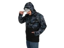 Simms Rogue Hoody -Fishing Gear Store simms roguehoody woodlandcamostorm lifestyle3 50 99 sim 10008ws